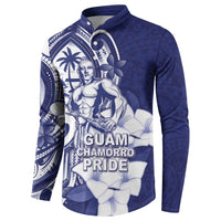 Guam Chief Quipuha Button Sweatshirt Polynesian Pattern With Guasali Flowers