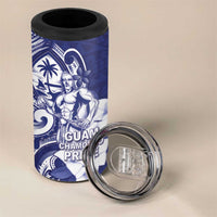 Guam Chief Quipuha 4 in 1 Can Cooler Tumbler Polynesian Pattern With Guasali Flowers