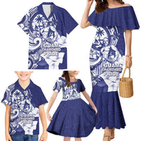 Guam Chief Quipuha Family Matching Mermaid Dress and Hawaiian Shirt Polynesian Pattern With Guasali Flowers