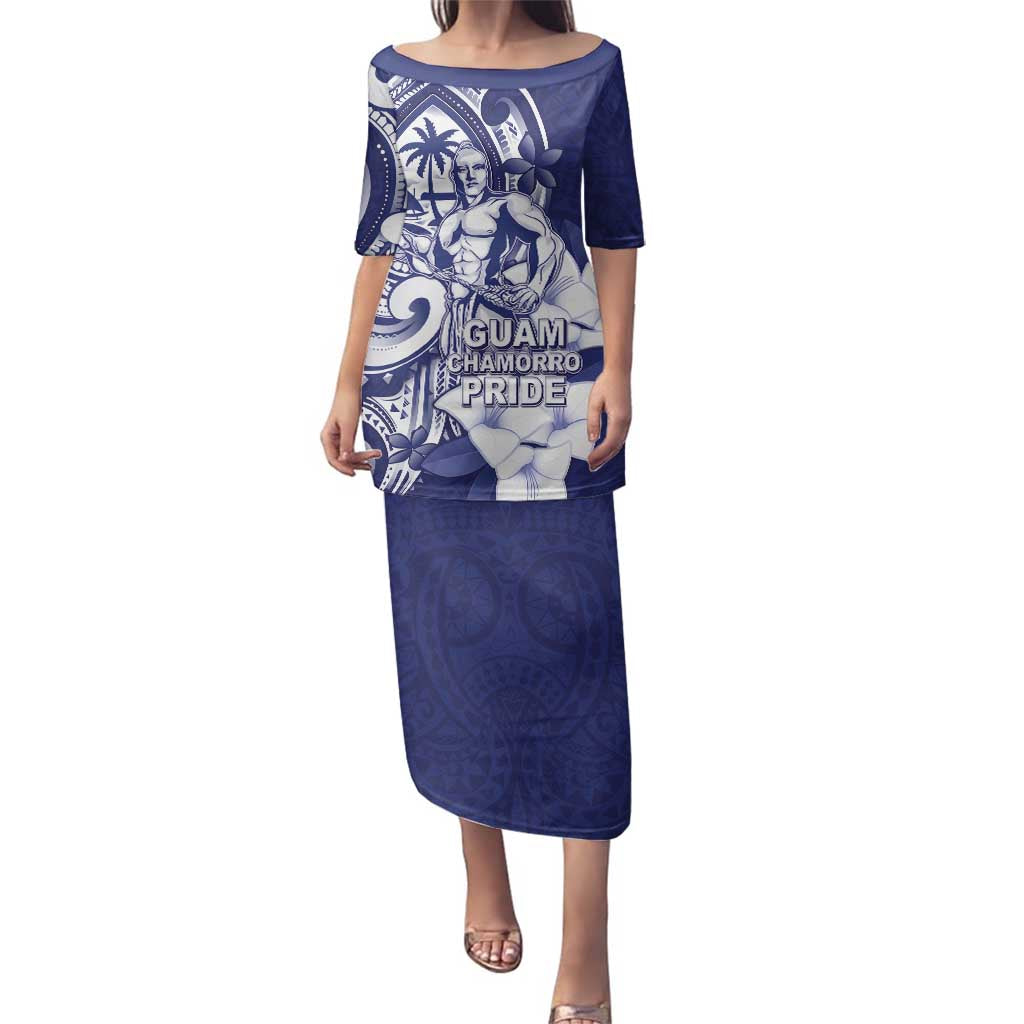 Guam Chief Quipuha Family Matching Puletasi and Hawaiian Shirt Polynesian Pattern With Guasali Flowers