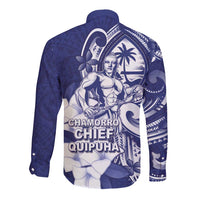 Guam Chief Quipuha Long Sleeve Button Shirt Polynesian Pattern With Guasali Flowers