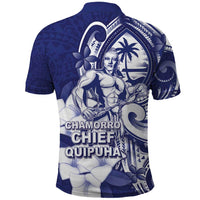 Guam Chief Quipuha Polo Shirt Polynesian Pattern With Guasali Flowers