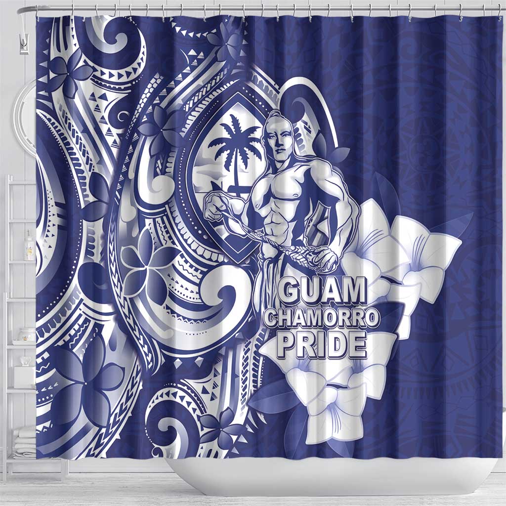 Guam Chief Quipuha Shower Curtain Polynesian Pattern With Guasali Flowers