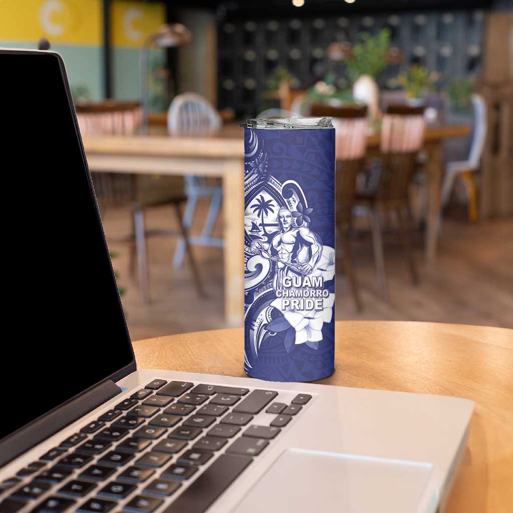 Guam Chief Quipuha Skinny Tumbler Polynesian Pattern With Guasali Flowers