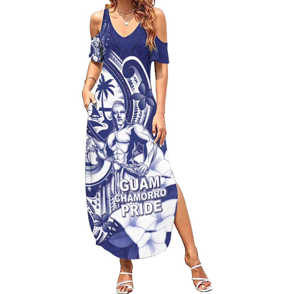 Guam Chief Quipuha Summer Maxi Dress Polynesian Pattern With Guasali Flowers
