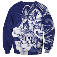 Guam Chief Quipuha Sweatshirt Polynesian Pattern With Guasali Flowers