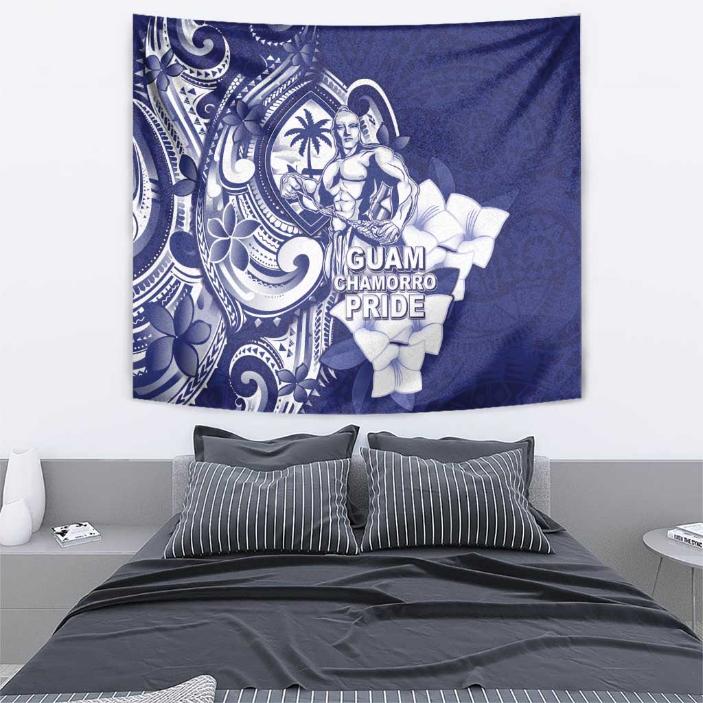 Guam Chief Quipuha Tapestry Polynesian Pattern With Guasali Flowers