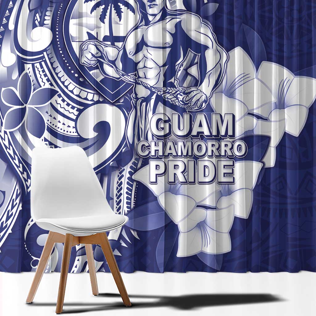 Guam Chief Quipuha Window Curtain Polynesian Pattern With Guasali Flowers