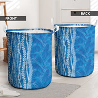 Hawaii Prince Kuhio Laundry Basket Blue Hawaiian Lau Maia With Leis LT05 - Polynesian Pride