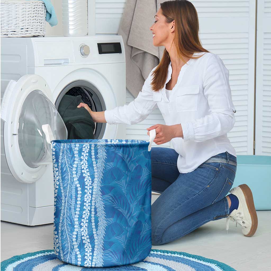 Hawaii Prince Kuhio Laundry Basket Blue Hawaiian Lau Maia With Leis LT05 - Polynesian Pride