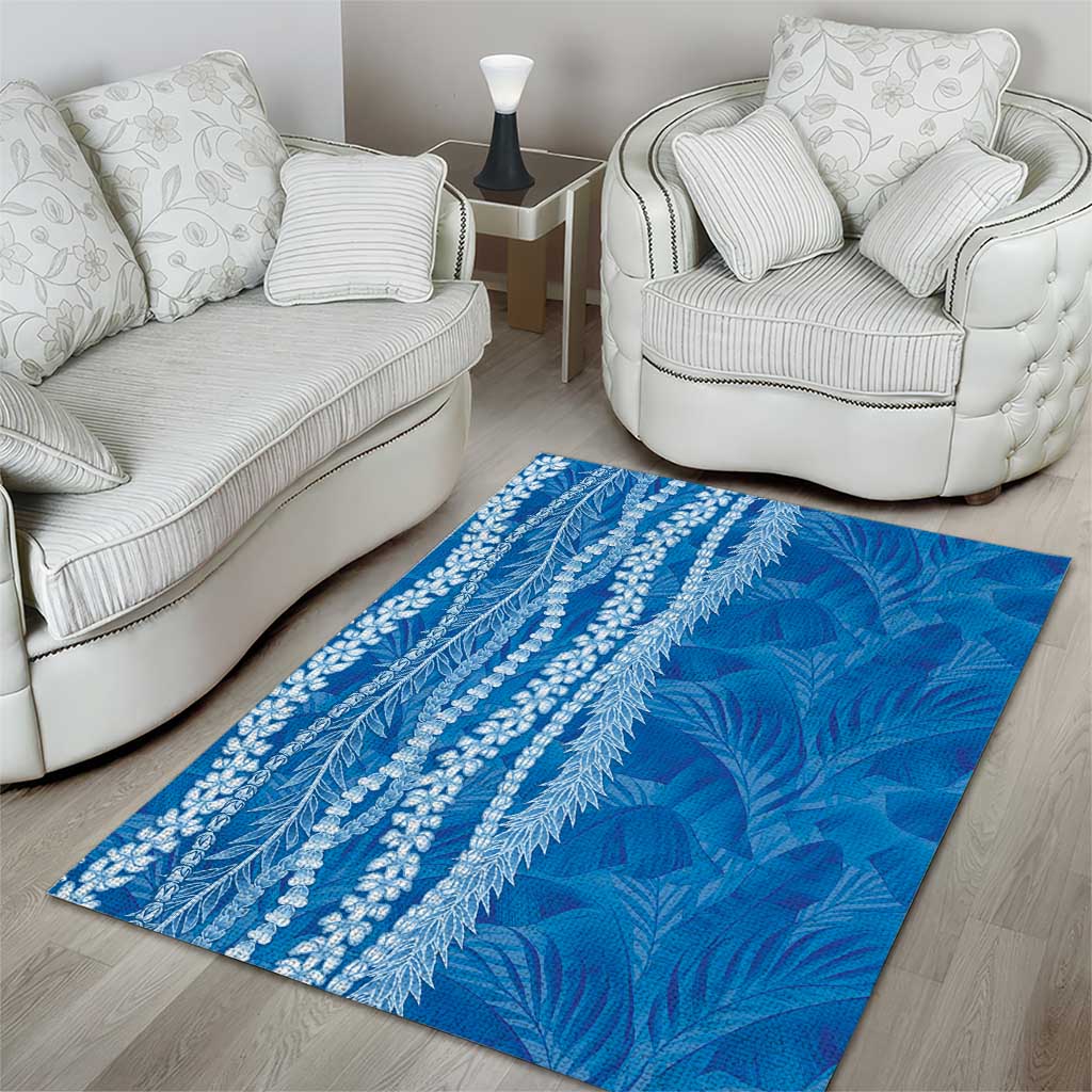 Hawaii Prince Kuhio Area Rug Blue Hawaiian Lau Maia With Leis LT05 - Polynesian Pride