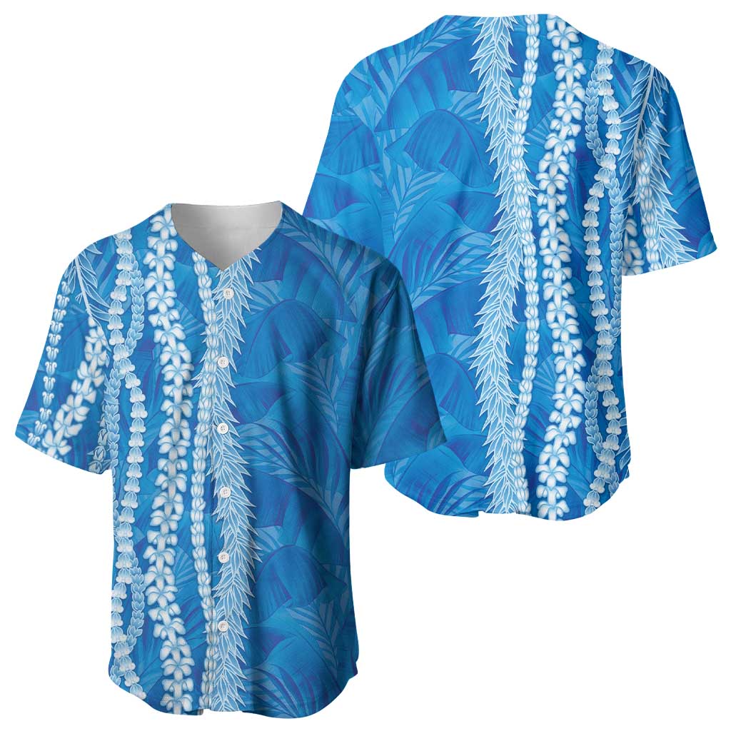 Hawaii Prince Kuhio Baseball Jersey Blue Hawaiian Lau Maia With Leis LT05 - Polynesian Pride