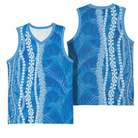 Hawaii Prince Kuhio Basketball Jersey Blue Hawaiian Lau Maia With Leis LT05 - Polynesian Pride