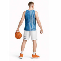 Hawaii Prince Kuhio Basketball Jersey Blue Hawaiian Lau Maia With Leis LT05 - Polynesian Pride
