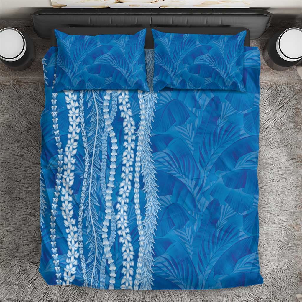 Hawaii Prince Kuhio Bedding Set Blue Hawaiian Lau Maia With Leis LT05 Blue - Polynesian Pride