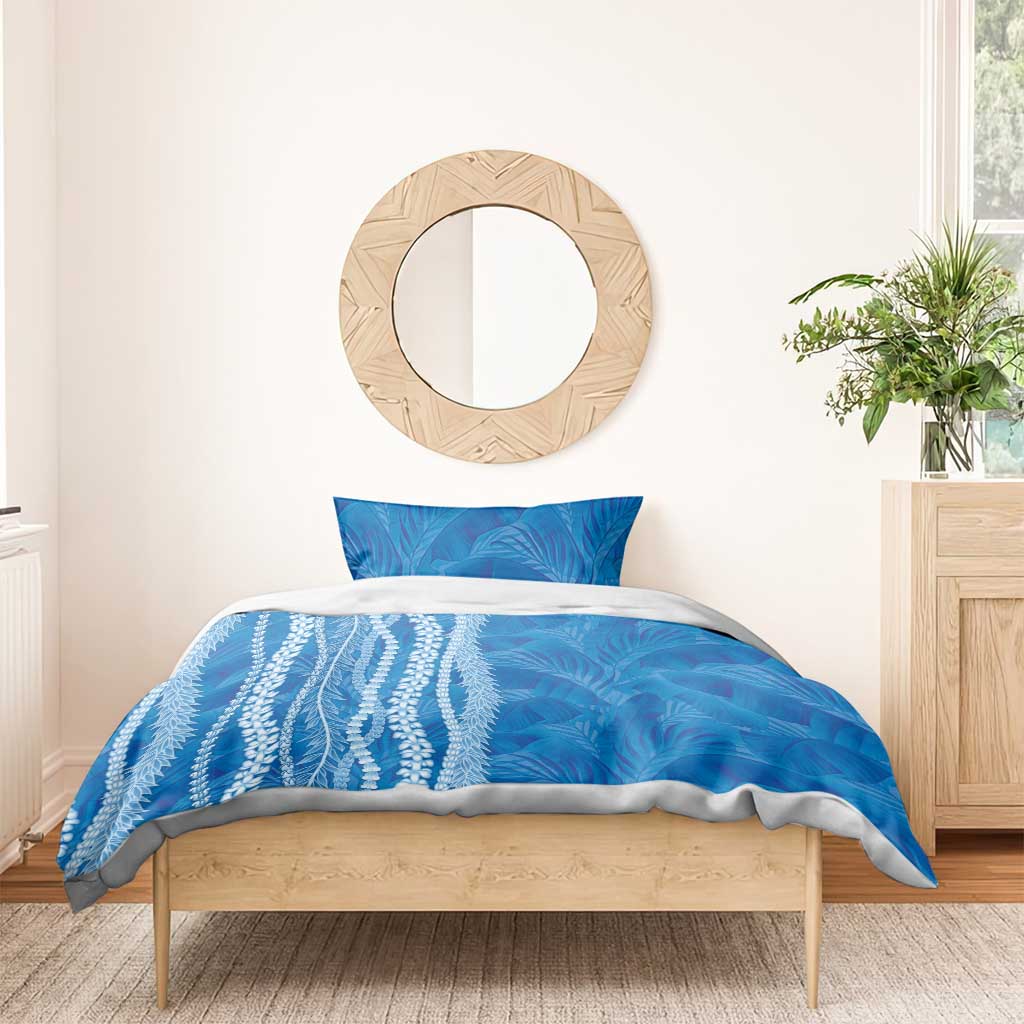 Hawaii Prince Kuhio Bedding Set Blue Hawaiian Lau Maia With Leis LT05 - Polynesian Pride