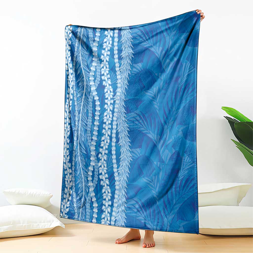 Hawaii Prince Kuhio Blanket Blue Hawaiian Lau Maia With Leis LT05 - Polynesian Pride