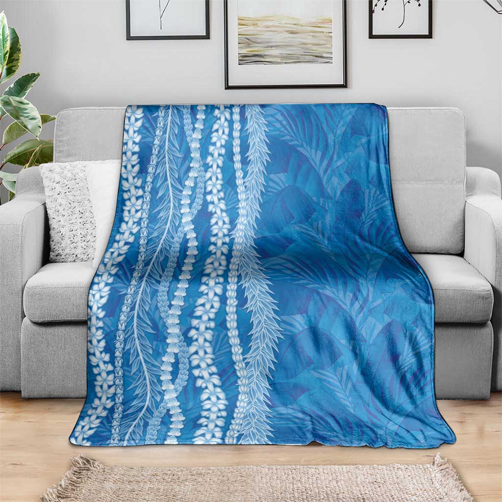 Hawaii Prince Kuhio Blanket Blue Hawaiian Lau Maia With Leis LT05 - Polynesian Pride