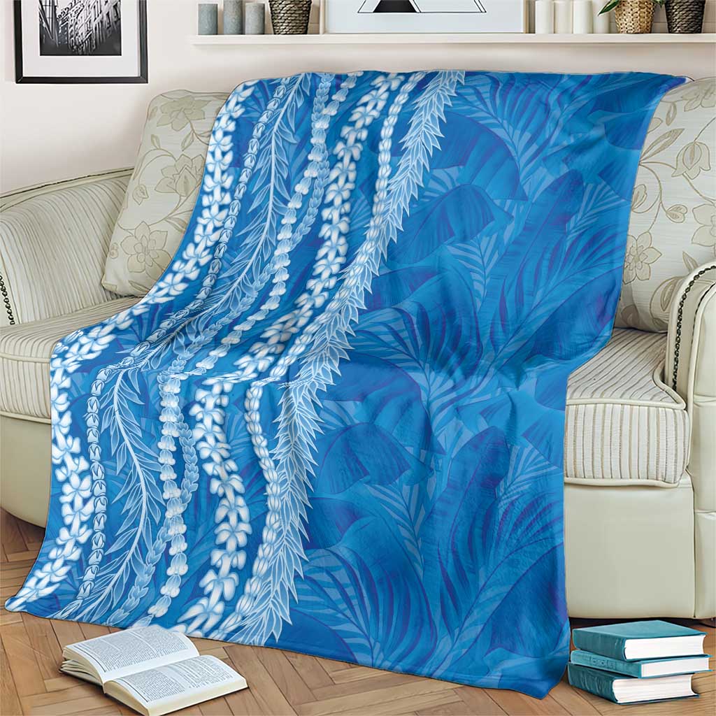 Hawaii Prince Kuhio Blanket Blue Hawaiian Lau Maia With Leis LT05 - Polynesian Pride