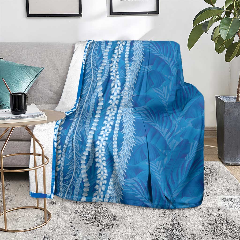 Hawaii Prince Kuhio Blanket Blue Hawaiian Lau Maia With Leis LT05 - Polynesian Pride