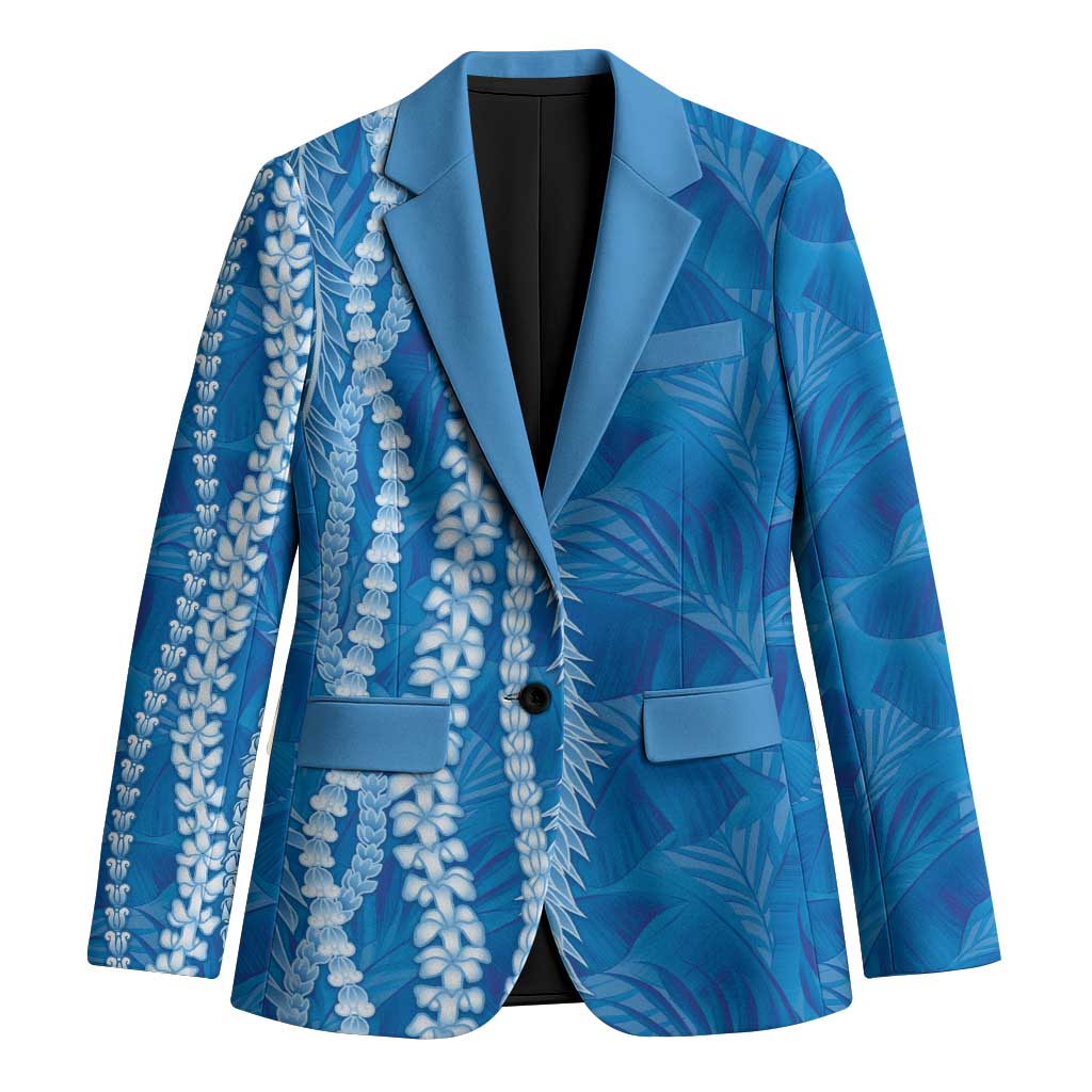 Hawaii Prince Kuhio Blazer Blue Hawaiian Lau Maia With Leis LT05 Unisex Blue - Polynesian Pride