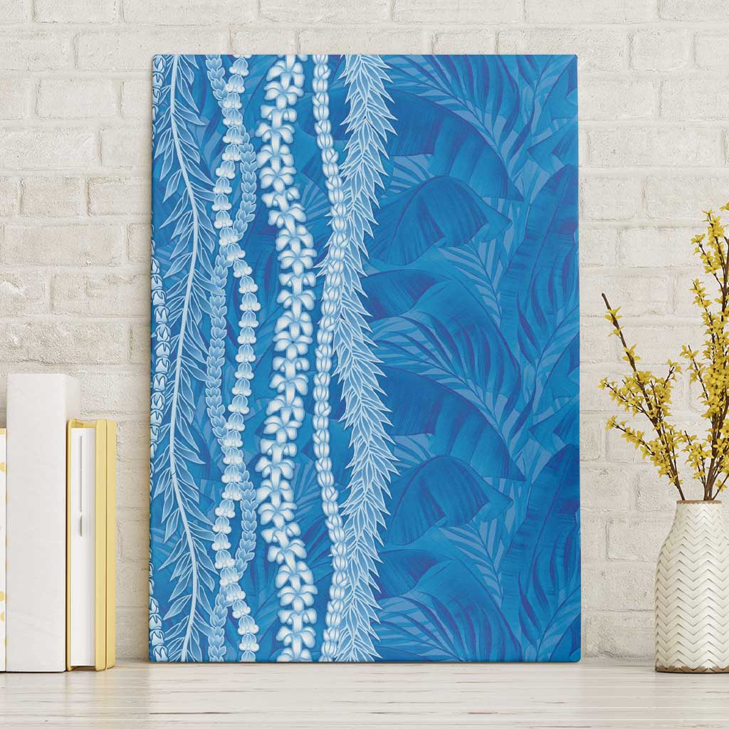 Hawaii Prince Kuhio Canvas Wall Art Blue Hawaiian Lau Maia With Leis LT05 Without Frame Blue - Polynesian Pride