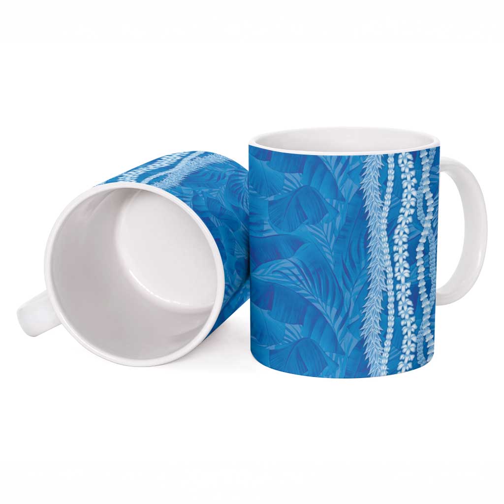 Hawaii Prince Kuhio Ceramic Mug Blue Hawaiian Lau Maia With Leis LT05 - Polynesian Pride