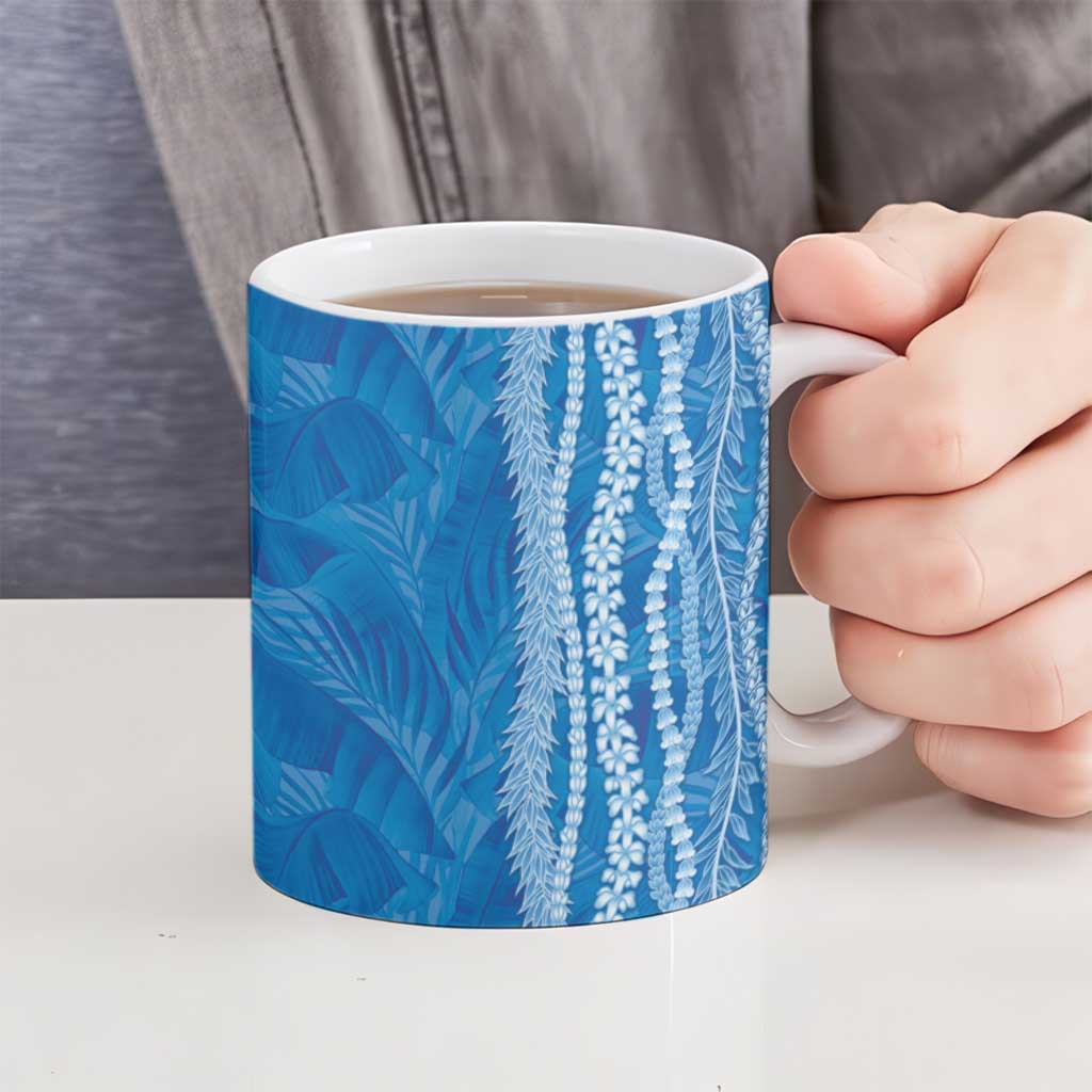 Hawaii Prince Kuhio Ceramic Mug Blue Hawaiian Lau Maia With Leis LT05 - Polynesian Pride