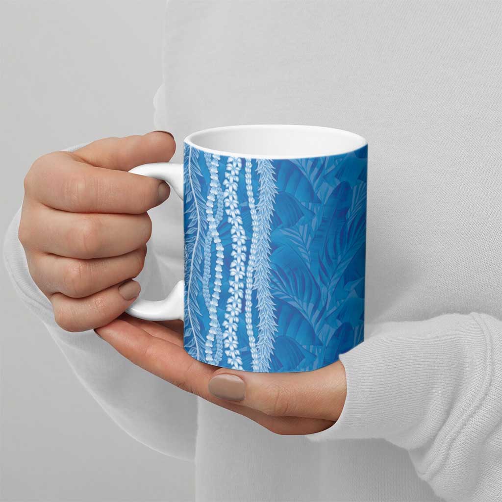 Hawaii Prince Kuhio Ceramic Mug Blue Hawaiian Lau Maia With Leis LT05 - Polynesian Pride