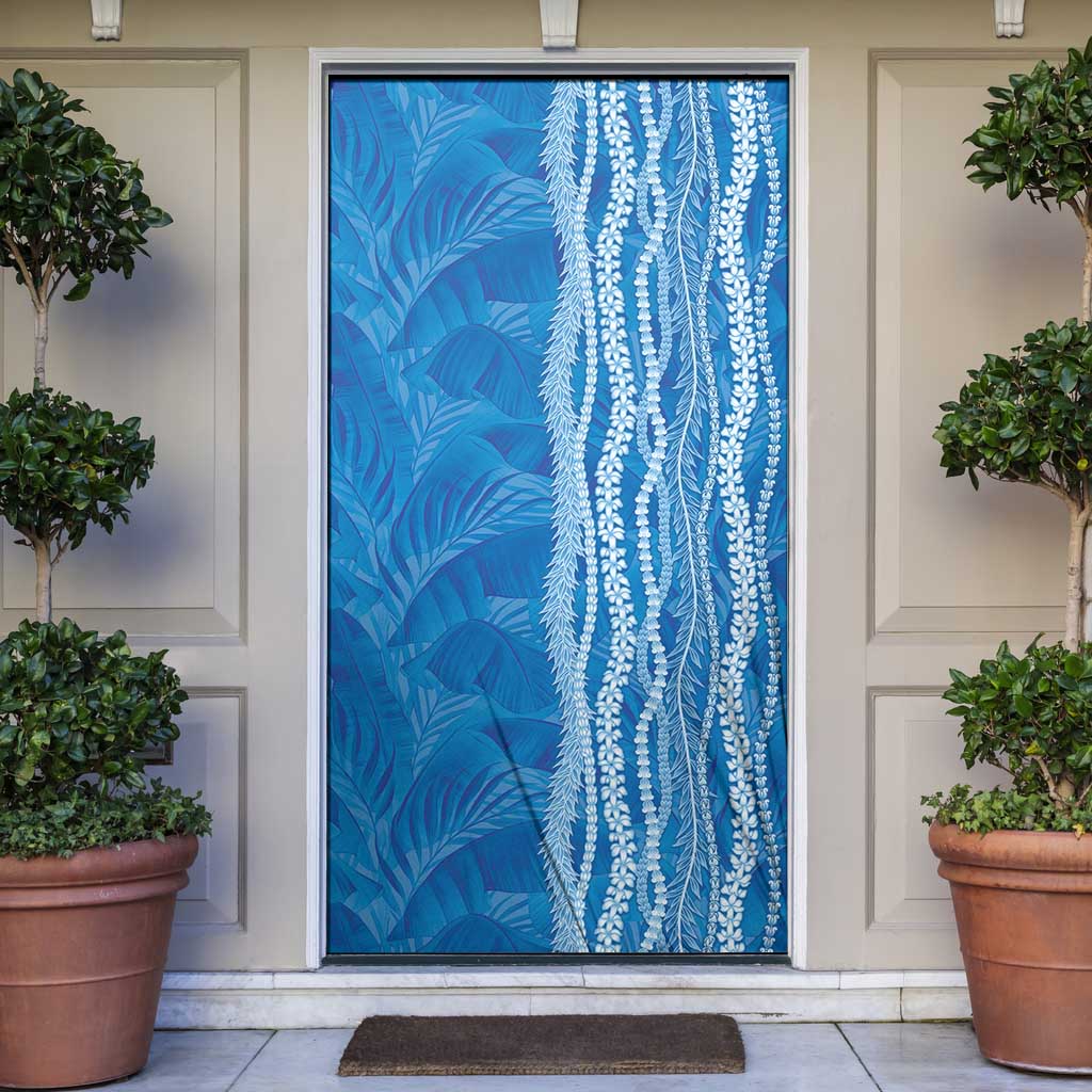 Hawaii Prince Kuhio Door Cover Blue Hawaiian Lau Maia With Leis