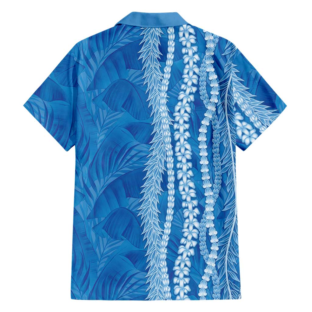 Hawaii Prince Kuhio Family Matching Off Shoulder Maxi Dress and Hawaiian Shirt Blue Hawaiian Lau Maia With Leis