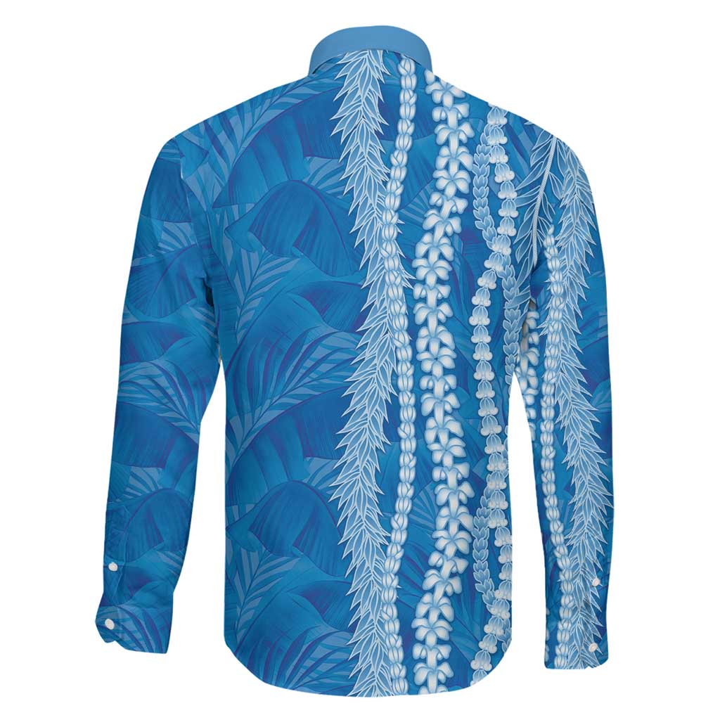 Hawaii Prince Kuhio Family Matching Summer Maxi Dress and Hawaiian Shirt Blue Hawaiian Lau Maia With Leis