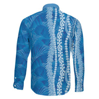 Hawaii Prince Kuhio Family Matching Summer Maxi Dress and Hawaiian Shirt Blue Hawaiian Lau Maia With Leis