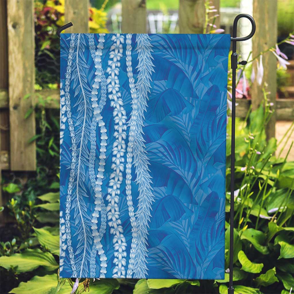Hawaii Prince Kuhio Garden Flag Blue Hawaiian Lau Maia With Leis LT05 Garden Flag Blue - Polynesian Pride