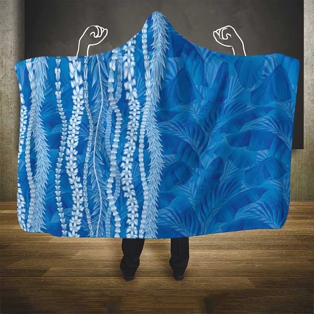 Hawaii Prince Kuhio Hooded Blanket Blue Hawaiian Lau Maia With Leis LT05 - Polynesian Pride
