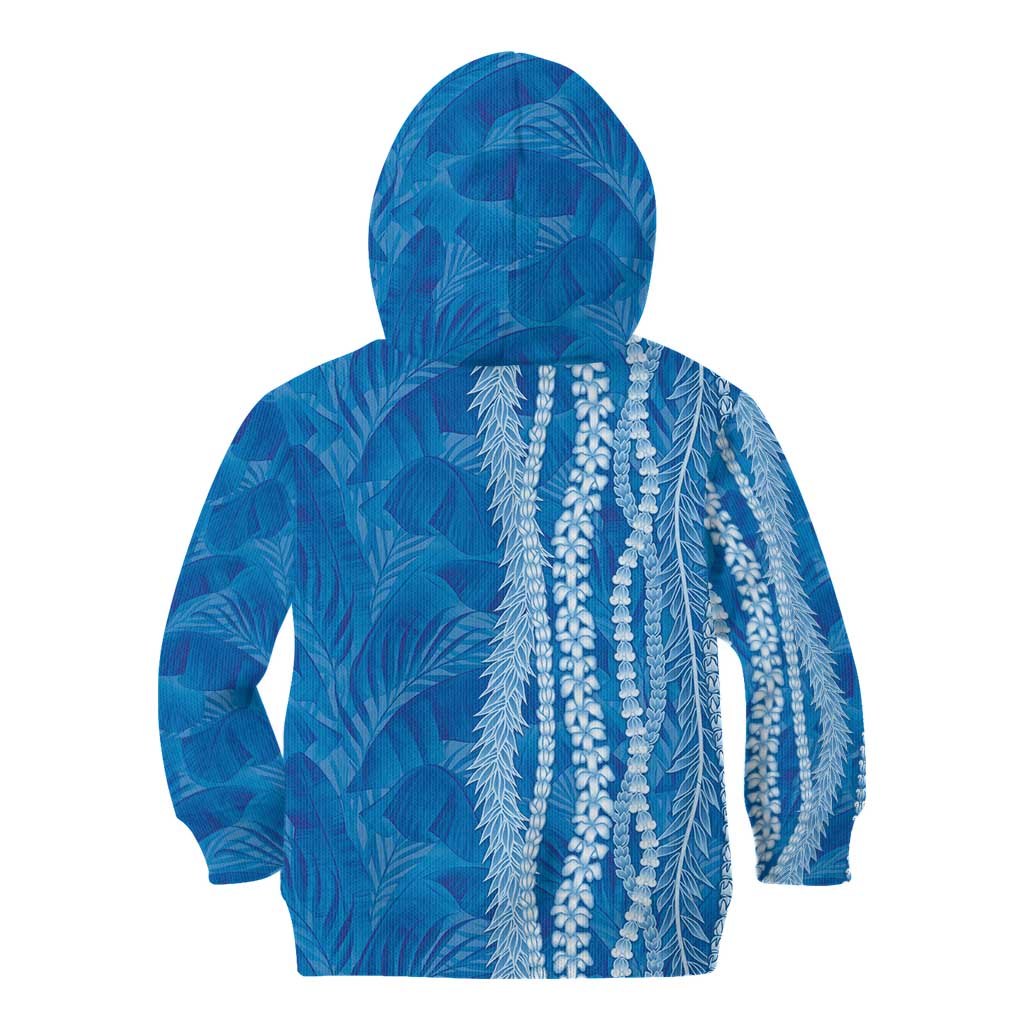 Hawaii Prince Kuhio Kid Hoodie Blue Hawaiian Lau Maia With Leis LT05 - Polynesian Pride