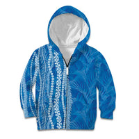 Hawaii Prince Kuhio Kid Hoodie Blue Hawaiian Lau Maia With Leis LT05 Zip Hoodie Blue - Polynesian Pride