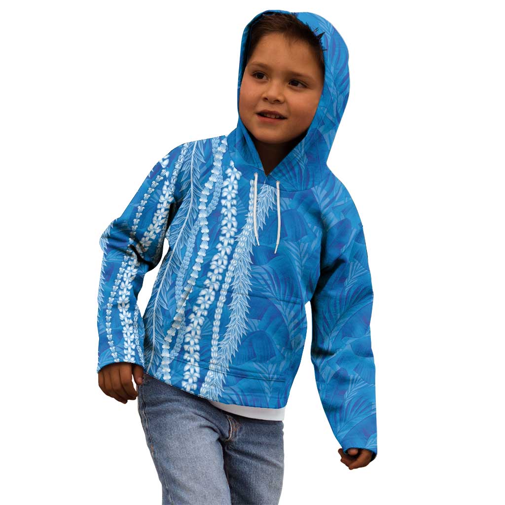 Hawaii Prince Kuhio Kid Hoodie Blue Hawaiian Lau Maia With Leis LT05 - Polynesian Pride