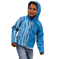 Hawaii Prince Kuhio Kid Hoodie Blue Hawaiian Lau Maia With Leis LT05 - Polynesian Pride