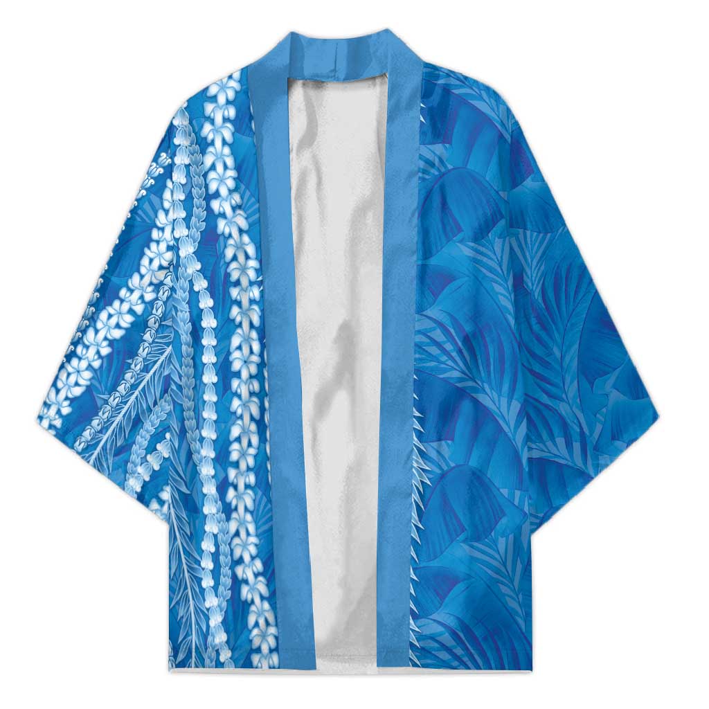 Hawaii Prince Kuhio Kimono Blue Hawaiian Lau Maia With Leis LT05 Unisex Blue - Polynesian Pride