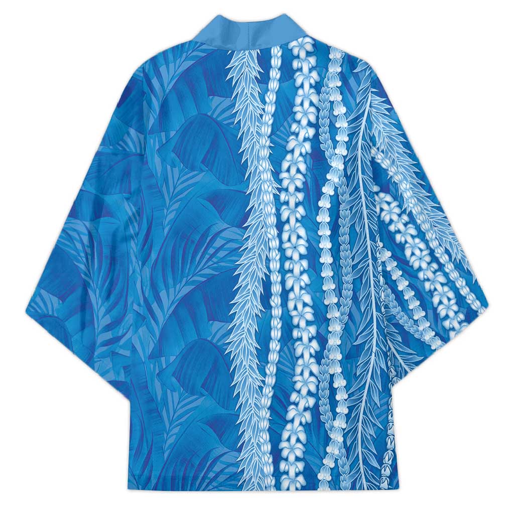 Hawaii Prince Kuhio Kimono Blue Hawaiian Lau Maia With Leis LT05 - Polynesian Pride