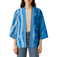 Hawaii Prince Kuhio Kimono Blue Hawaiian Lau Maia With Leis LT05 - Polynesian Pride