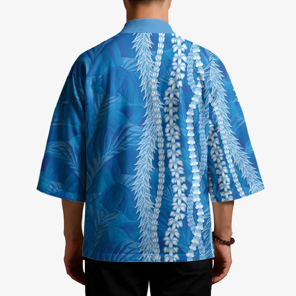 Hawaii Prince Kuhio Kimono Blue Hawaiian Lau Maia With Leis LT05 - Polynesian Pride