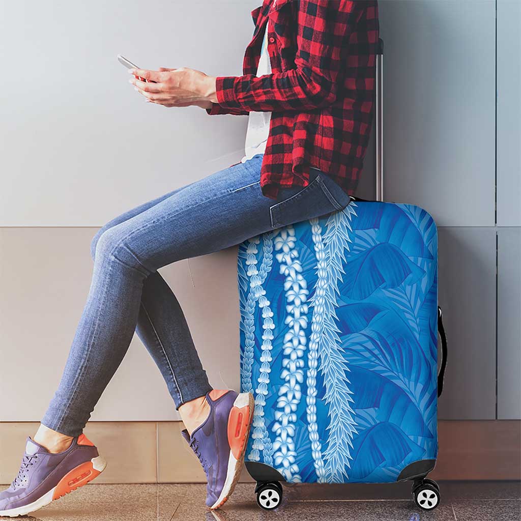 Hawaii Prince Kuhio Luggage Cover Blue Hawaiian Lau Maia With Leis LT05 - Polynesian Pride