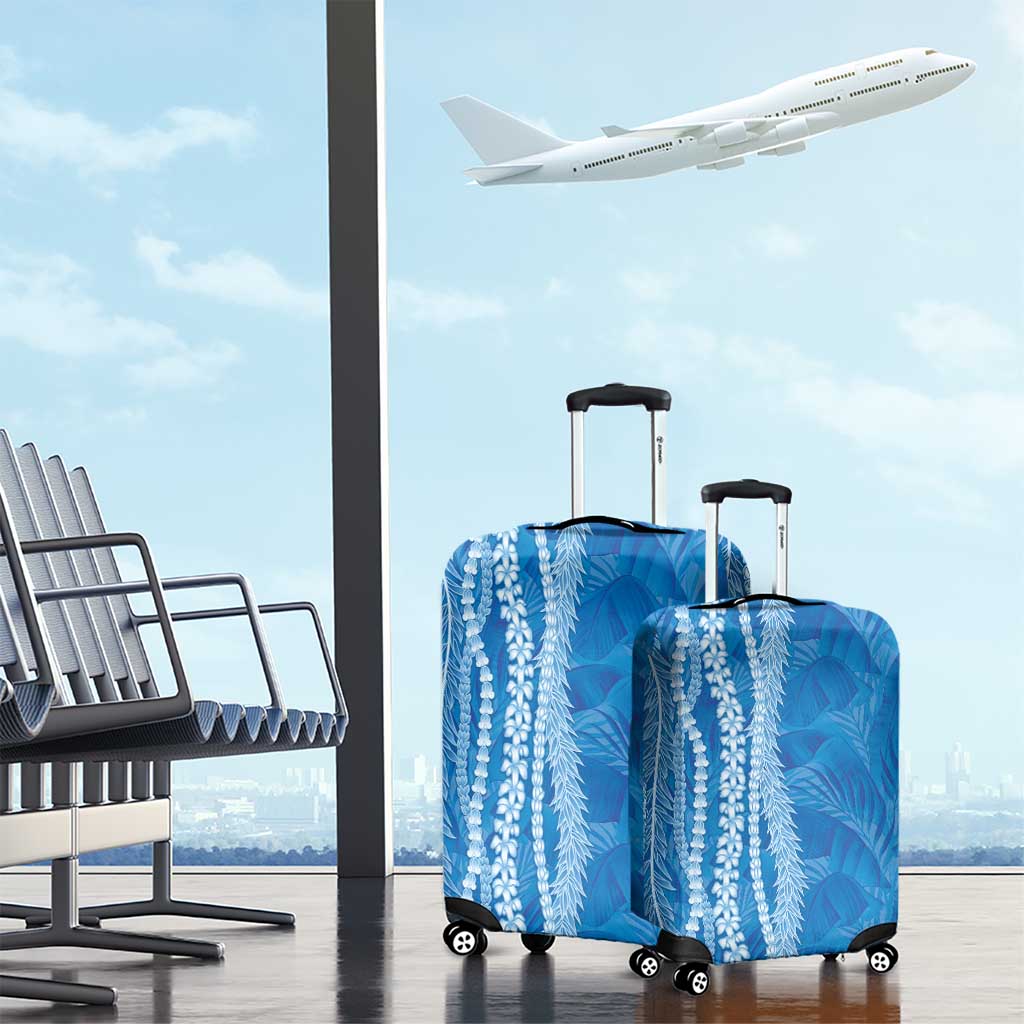 Hawaii Prince Kuhio Luggage Cover Blue Hawaiian Lau Maia With Leis LT05 - Polynesian Pride