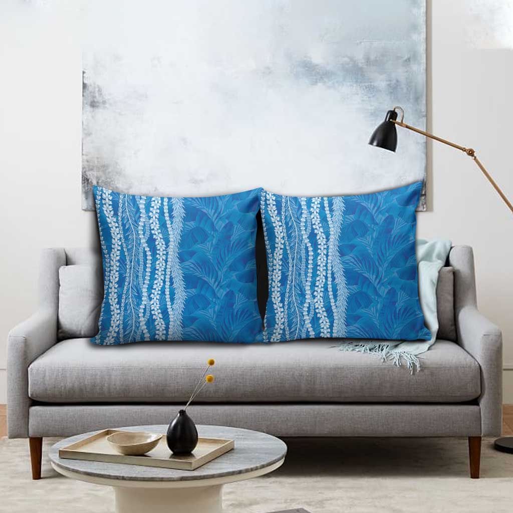 Hawaii Prince Kuhio Pillow Cover Blue Hawaiian Lau Maia With Leis