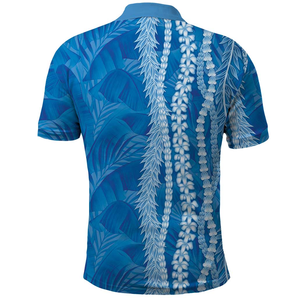 Hawaii Prince Kuhio Polo Shirt Blue Hawaiian Lau Maia With Leis LT05 - Polynesian Pride