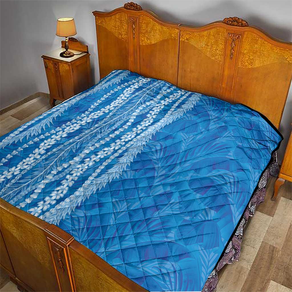 Hawaii Prince Kuhio Quilt Blue Hawaiian Lau Maia With Leis LT05 - Polynesian Pride