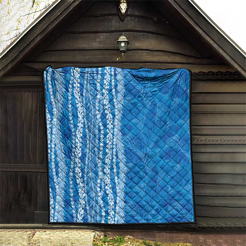 Hawaii Prince Kuhio Quilt Blue Hawaiian Lau Maia With Leis LT05 - Polynesian Pride