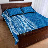 Hawaii Prince Kuhio Quilt Bed Set Blue Hawaiian Lau Maia With Leis LT05 - Polynesian Pride